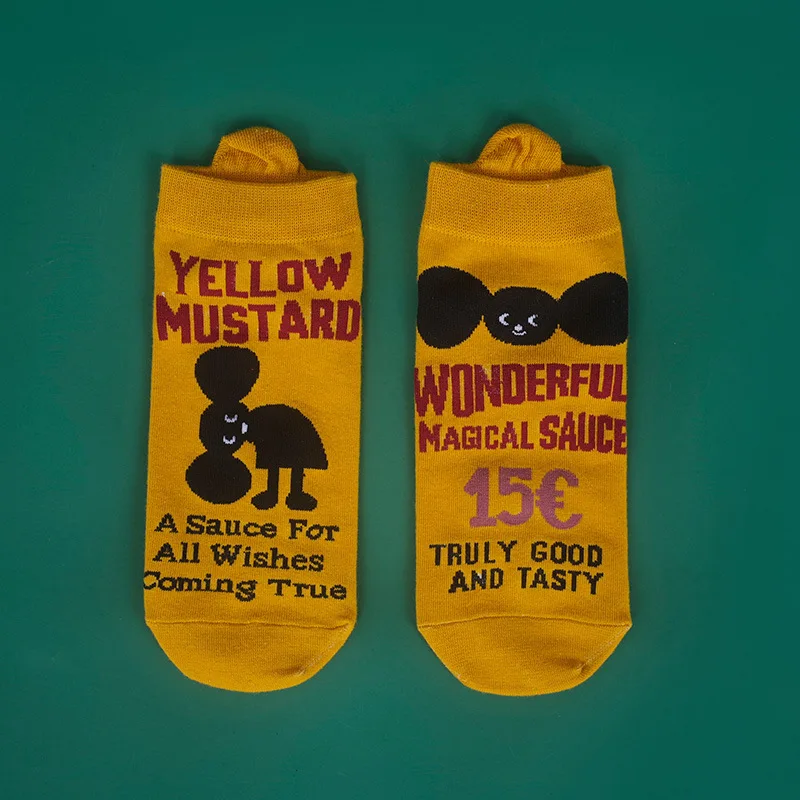 Повседневные женские летние хлопковые носки забавные с буквами спортивные до