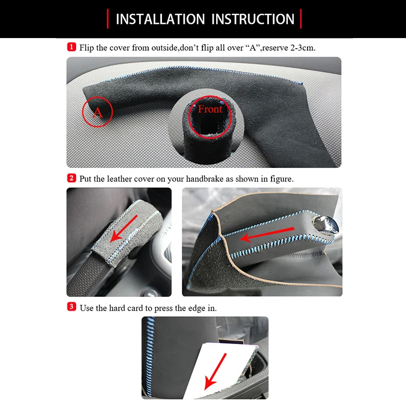 

Car Hand Brake Covers Top Layer Leather Case for Buick Excelle Handbrake Grips Cover Auto Genuine Leather Handbrake