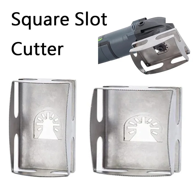 Square Slot Cutter Stainless Steel Slotter Tool Woodworking Cutter  for Drywall Electrical Box Cutout Saw Accessory JS22