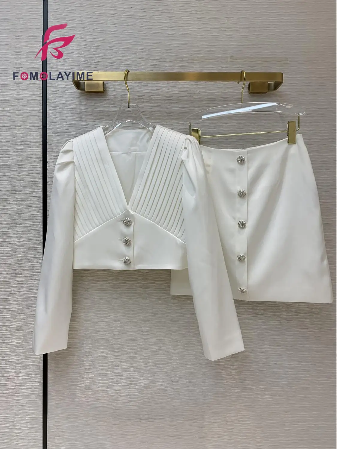 Новый осенне-зимний женский костюм с V-образным вырезом короткое платье на