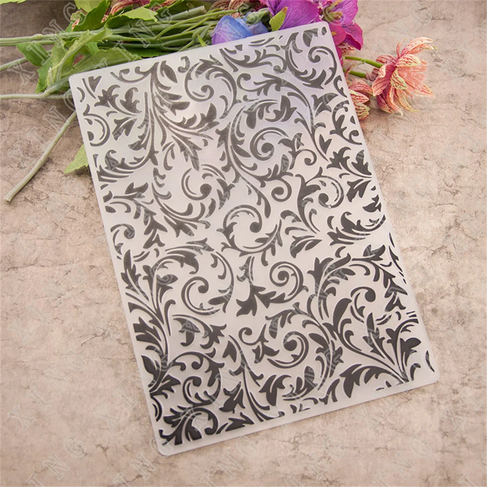 

Swirl Pattern 3d Embossing Folders Plastic Bump Scrapbooking Diy Template Fondant Indentation Cake Photo Album Card Make