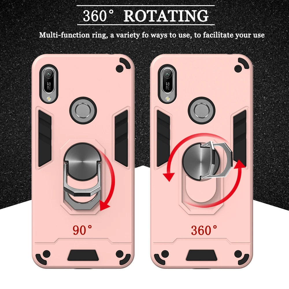 Ring Case For Huawei Y6 Y9 Y7 Y5 Prime 2019 2018 Y6S Y9S Anti Shock Magnet Impact Slicone Cover Case For Huawei Y8P Y6P Y5P 2020 images - 6