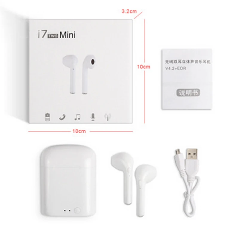 I7s TWS Bluetooth наушники стерео вкладыши Bluetooth гарнитура с зарядкой Pod беспроводные гарнитуры для всех смартфонов
