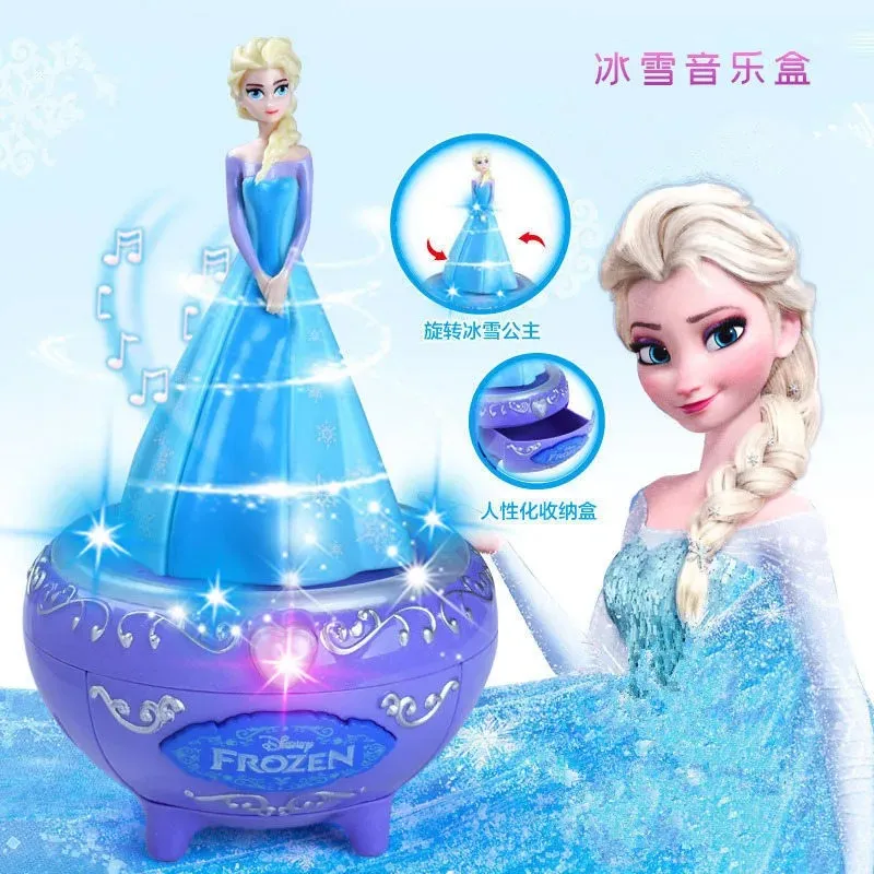 Disney Frozen  princess elsa Music Box with gift box  Princess  cute Toy FiguresGirl Birthday toy