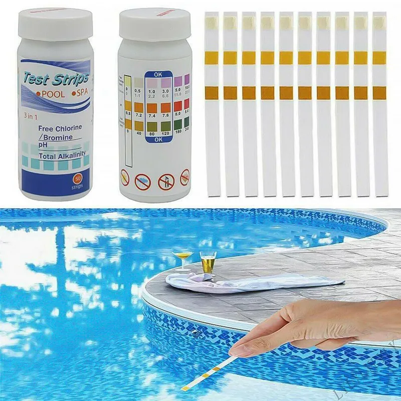 

50pcs Multipurpose Chlorine PH Test Strips SPA Swimming Pool Water Tester Paper