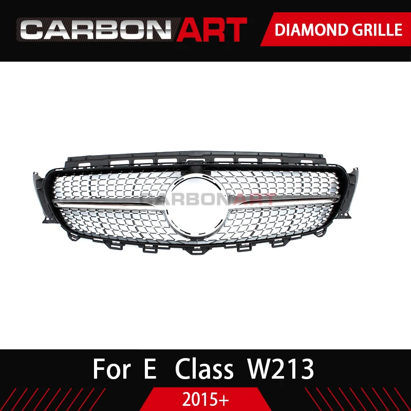 Front grille Diamonds Grille suitable for E class W213 E63 amg grill E180 E200L E260 E300L 2015+ without/with camera hole | Автомобили и