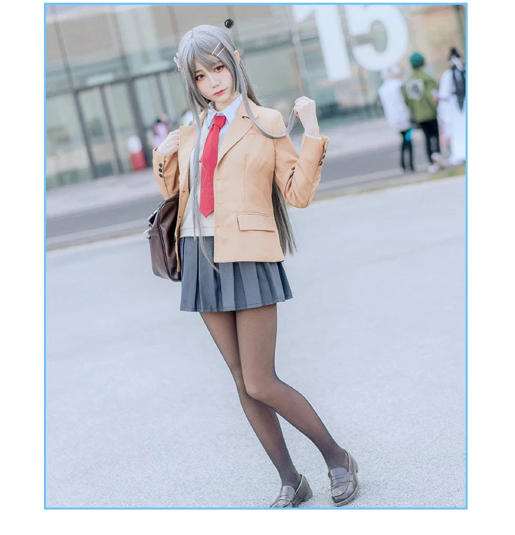 Костюм для косплея сакуражима МАИ с париком костюмы вечевечерние девочек