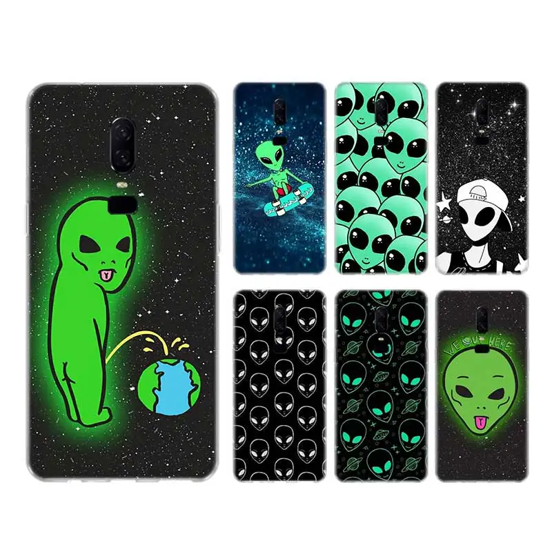 

Lovely Funny Alien Case For OnePlus 9 Pro 9R Nord Cover For OnePlus 1+ 8T 8 7T 7 Pro 6T 6 5T 5 3 3T Coque Shell