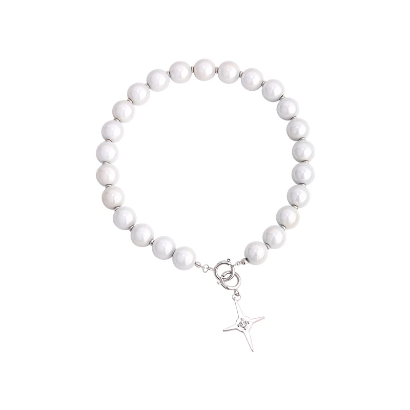 

Light luxury small crowd love Star awn luminous pearl necklace women's 2021 new hip hop fashion collar