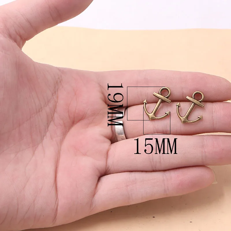 

8pcs/lot Anchor Charm Metal Pendants Necklaces Bracelets DIY Charms for Jewelry Making Accessories 19*15mm P424