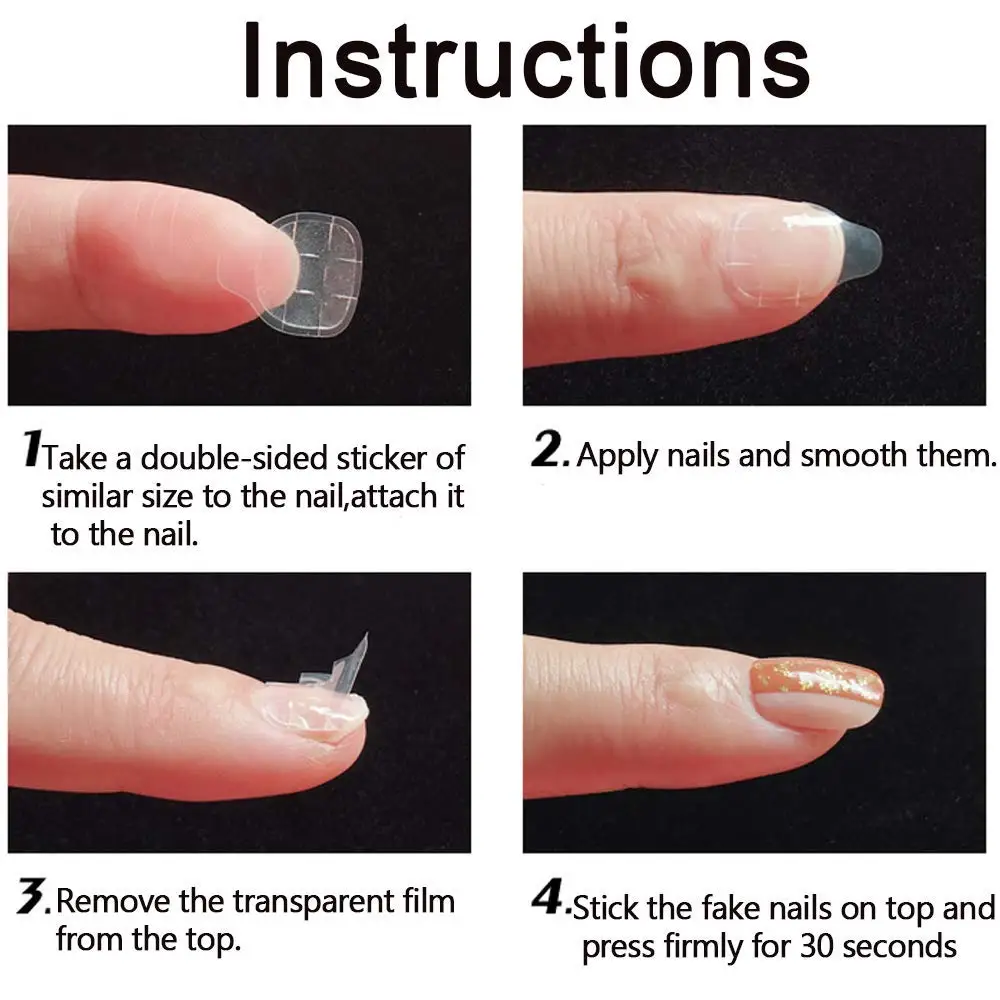 Nails tabs. Extended nail from the side. дышащий клей для ногтей стикер. двухсторонний клей для ногтей. Nails tabs.
