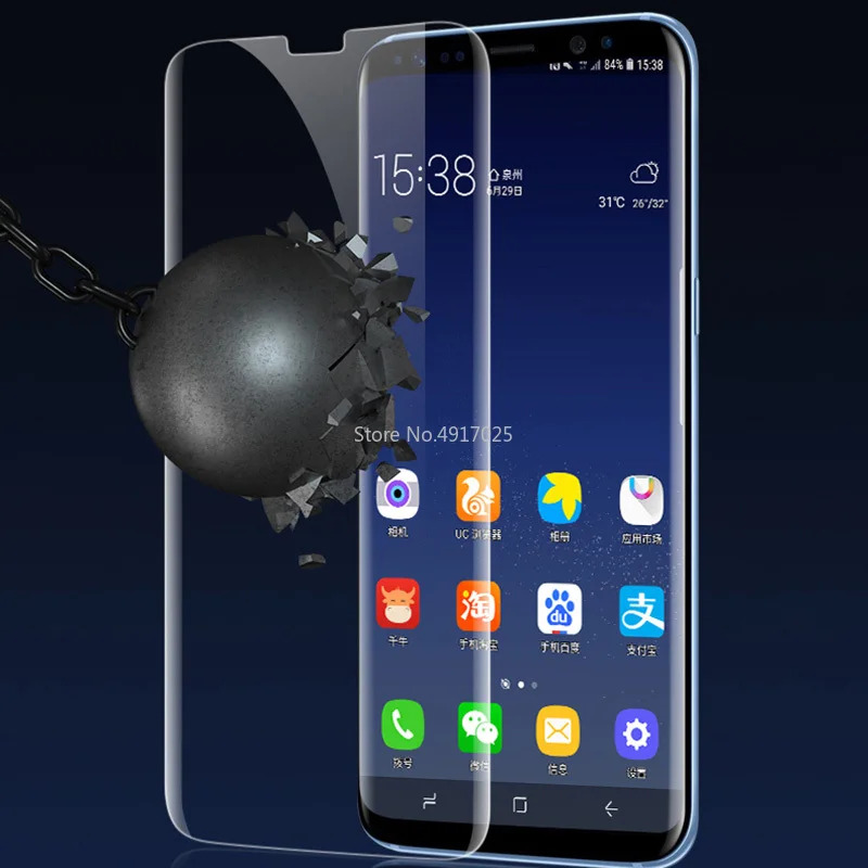 УФ жидкое изогнутое полное Клей закаленное стекло для samsung Galaxy S10 S9 S8 Plus Note 8 9 S10 Lite Защитная пленка для полного покрытия