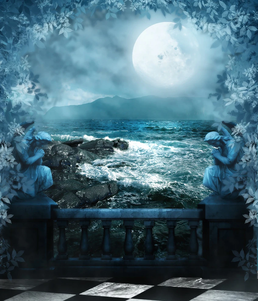 Пользовательские Печатные фоны романтический цветочный лунный ночной студийный