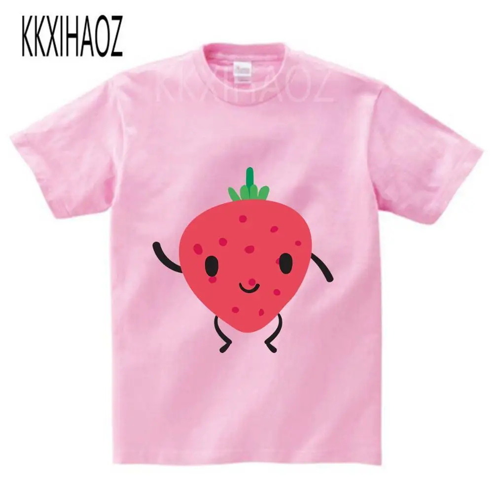 

2020 Summer Baby Girls Boys T Shirt Children Short Sleeve Strawberry Pattern T-shirt Kids Berry Cute Print Princess Clothes NN