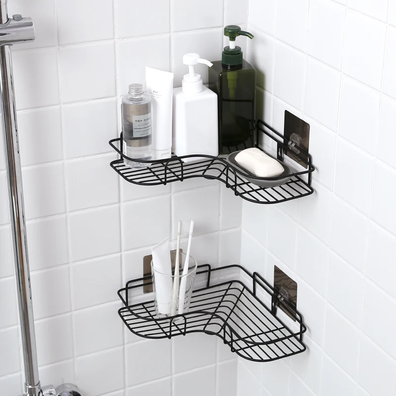 Самоклеящаяся настенная угловая полка держатель для геля душа шампуня кухонная