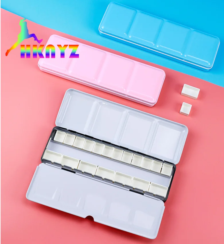 Металлическая 24 Оловянная коробка для краски набор 1 шт. розовая/синяя/зеленая