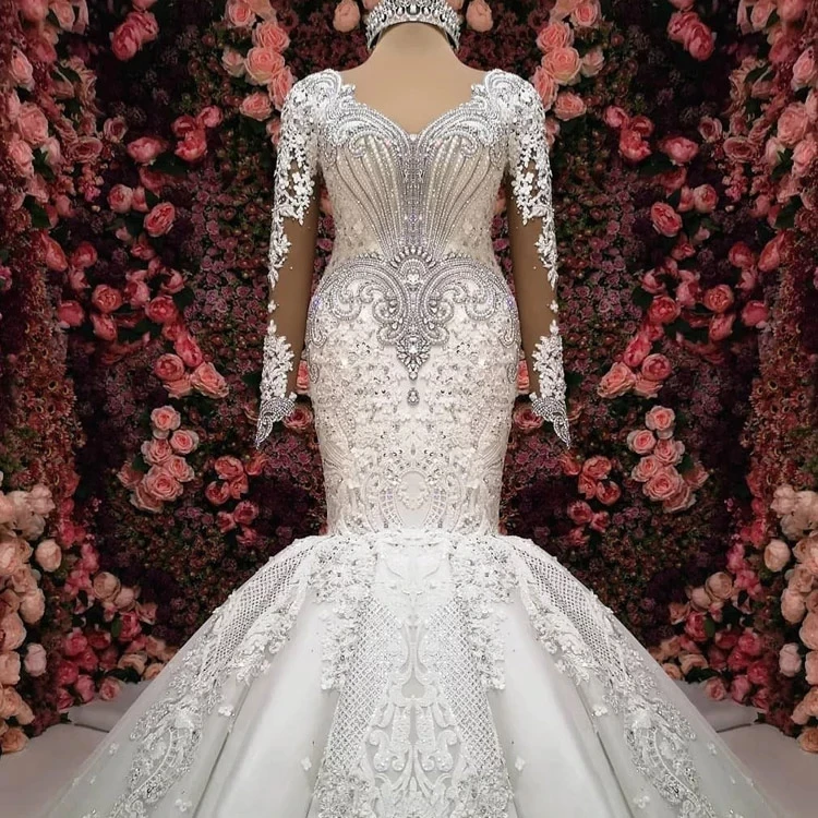 Лидер продаж Роскошные свадебные платья Кружевные Vestido De Noiva Mariage Платья | Свадьбы