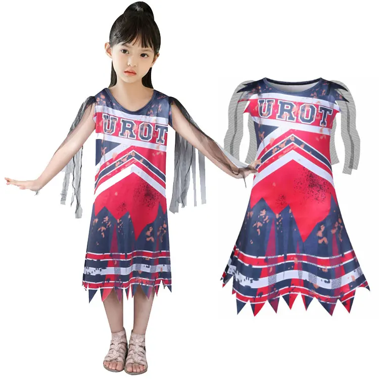 

Новинка, Лидер продаж, детский сценический костюм на Хэллоуин с мультипликационным рисунком, платье-жилет, платье для девочек с зомби, плать...