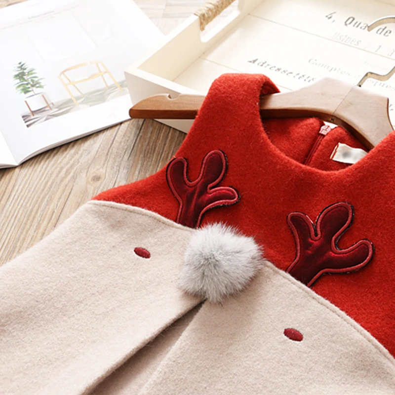 Babyinstar New Girls Christmas Dress Winter Girl For Kids Sleeveless Cute Cartoon Clothing Children Party | Детская одежда и обувь