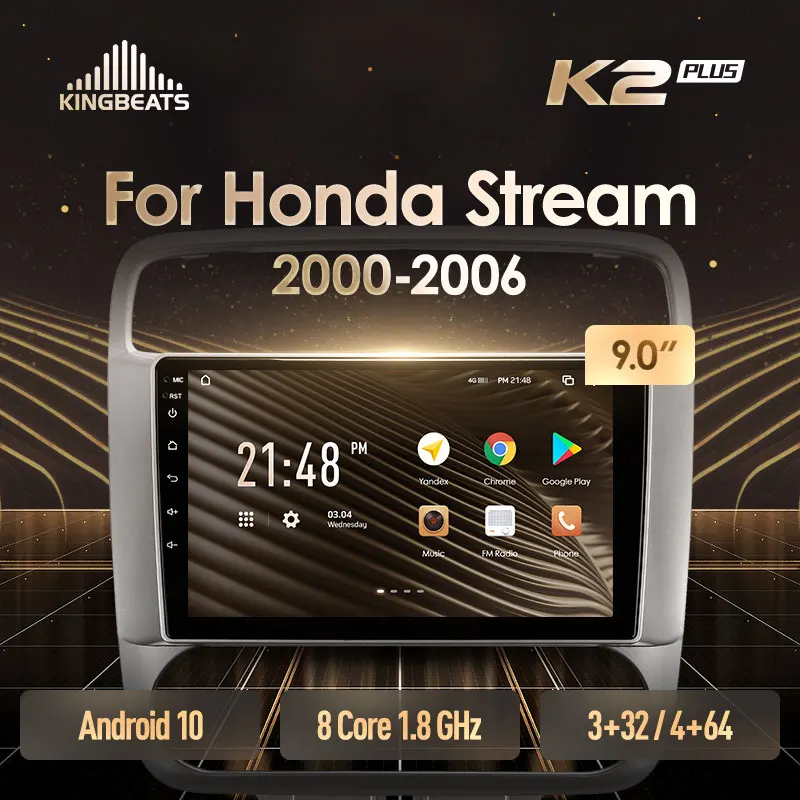 KingBeats штатное головное устройство For Honda Stream 1 2000 2006 GPS Android 10 автомагнитола на
