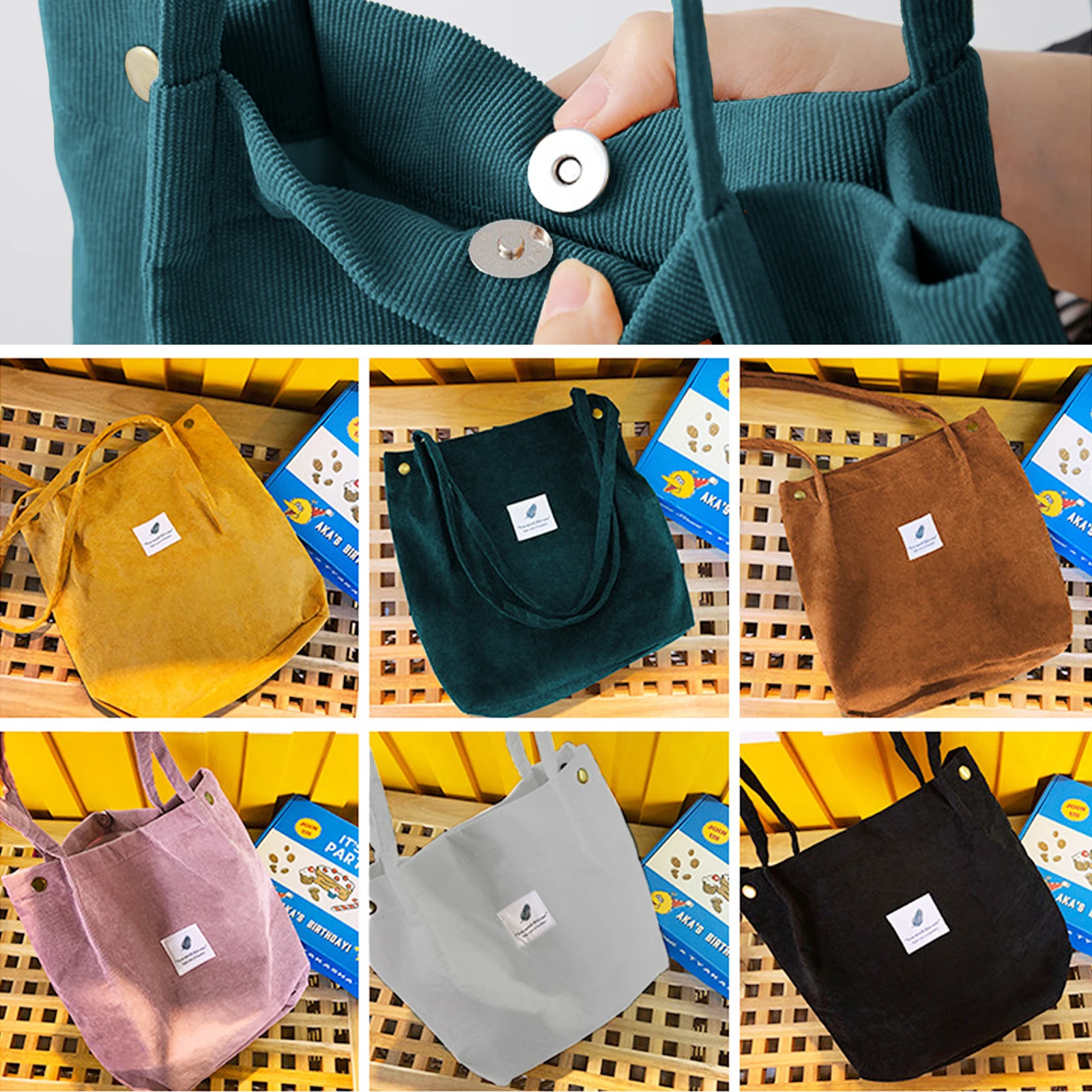 

Canvas Bag High Quality Reusable Shopping Bag Simple Casual Daily Use Handbag Shoulder Bags Portable Shopper Bag Folding Totebag
