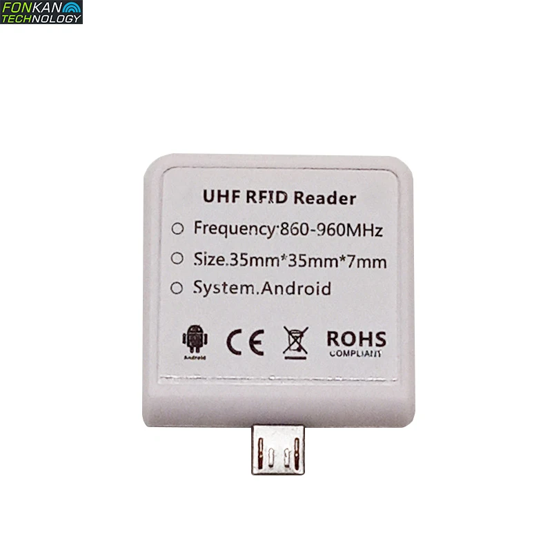 860-960Mhz Mini boyut UHF RFID OTG okuyucu USB okuma mesafesi 0.5m taşınabilir el 6C etiket pasif kart dedektörü
