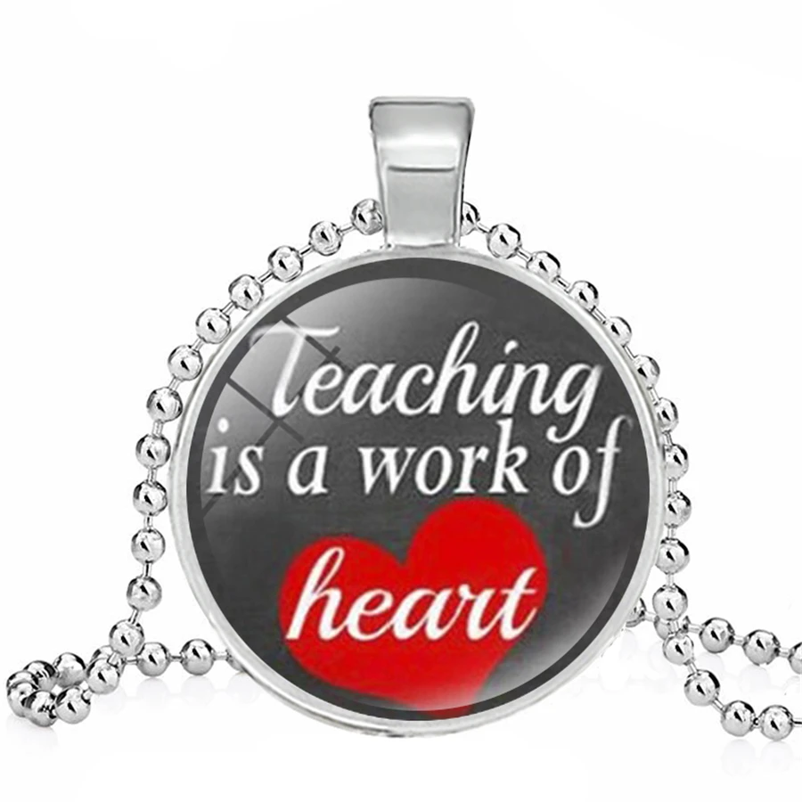Супер ожерелье учителя учение это работа сердца стеклянная подвеска с камнями
