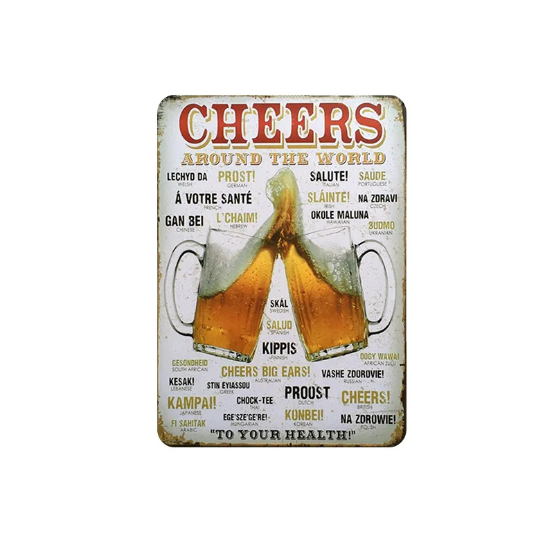 

Beer Wine Cocktail Tin Sign Metal Plaques Vintage Bar Pub Home Wall Decor Art Craft Iron Painting Retro Plate Poster Tin Plaques