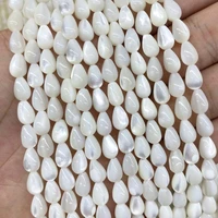 6x9mm water drop shape natural white mop mother of pearl shell beads loose gemstone beads diy bracelet ear stud accessories 15