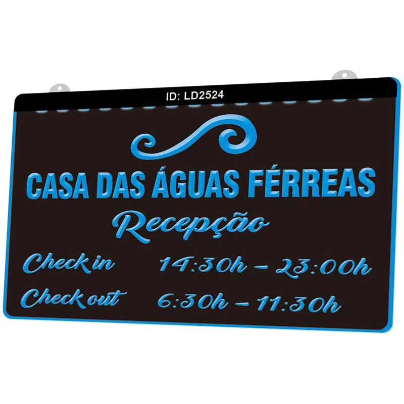 LD2524 Casa Das Aguas Ferreas новый 3D гравировальный светодиодный световой знак несколько