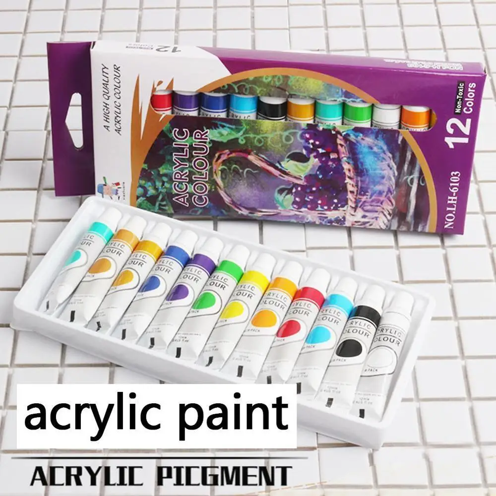 

12 Colors 12ml Watercolor Paints Tube Hand-painted Water Color Oil Painting Pigment for Beginner Drawing Art Supplies Gift Set