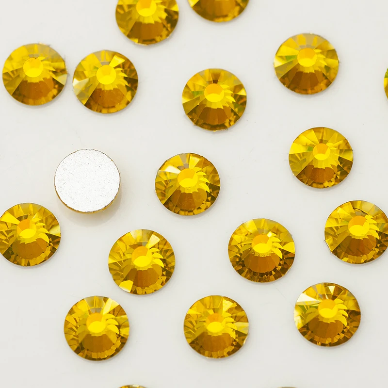 YANRUO 2058NoHF All Sizes Citrine AB Flatback Crystal Glue On Glass Rhinestones Non Hotfix Strass For Nails | Дом и сад