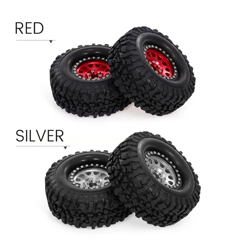 

2PCS High Grip 2.2 Inch RC Tire Metal Beadlock Rims Wheel for Traxxas Hsp Rc4Wd Tamiya Axial Scx10 D90 RC Car