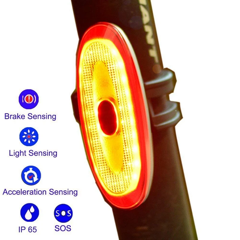 Умный велосипедный задний светильник автомобильный Usb Перезаряжаемый