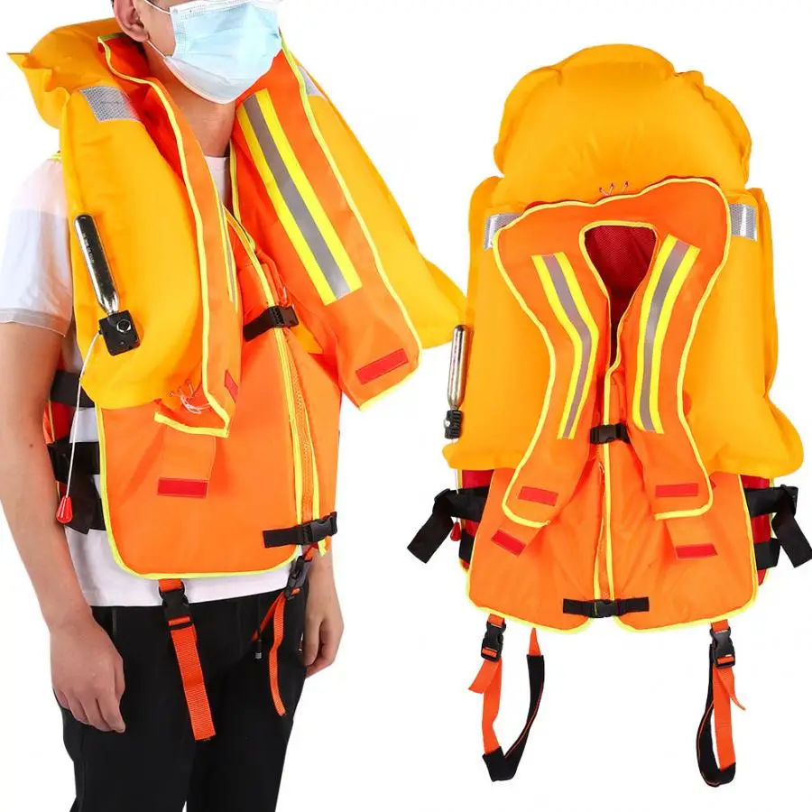 Спасательный жилет 2 в 1 надувной спасательный из Оксфордской ткани