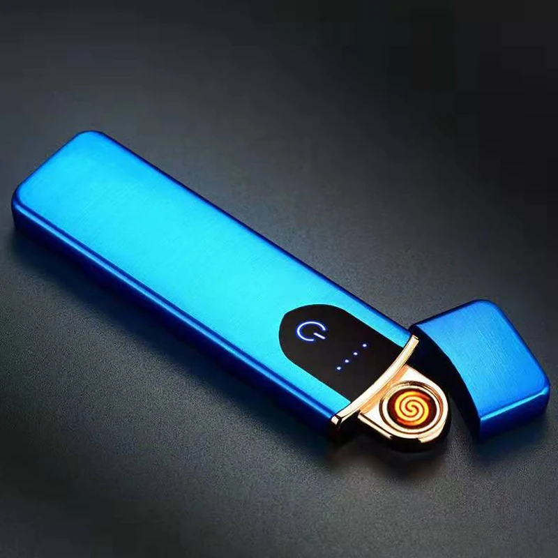 10 шт./лот электронные зажигалки серии Blue Satin популярные ветрозащитные сенсорные