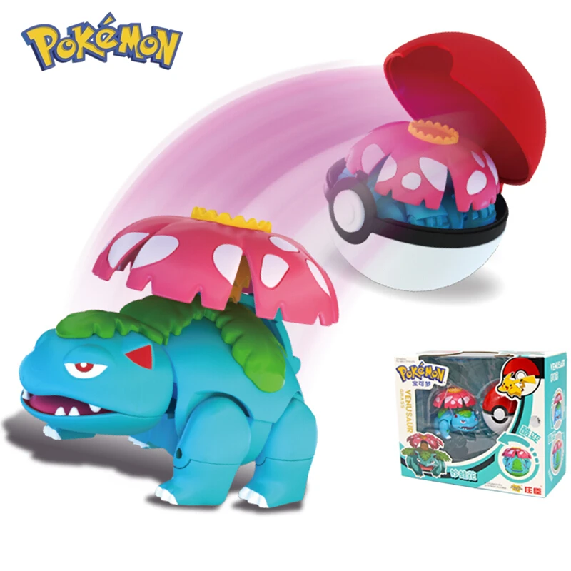 

Pokemon Venusaur Set Toy Poke Ball Manual Transforming Robot Pokemon Baby Venusaur Pikachu Anime Action Figure Doll Kids Gift