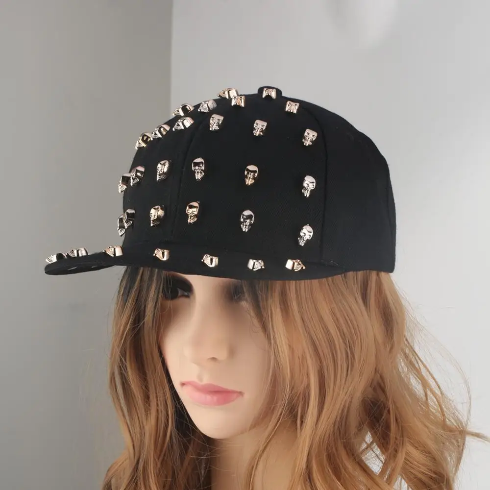 Мужские черные кепки в стиле панк хип хоп женские летние баскетбольные с черепом