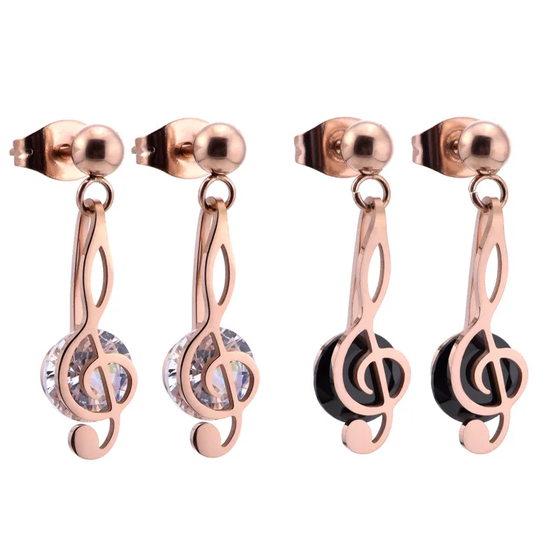 

Popular Earrings Female Fashion Music Note Zircon Drop Earrings