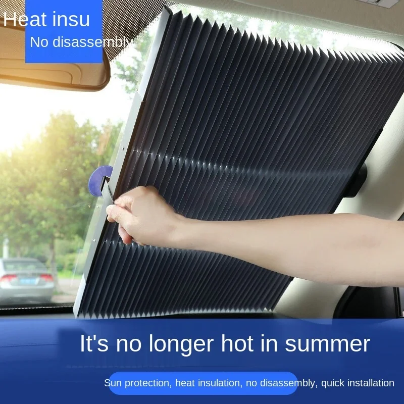 

QZTECH Automatic retractable front sunshade for automobile sunshade