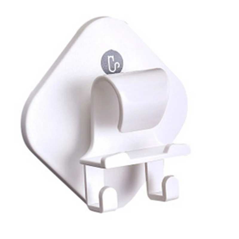 

High Quality Wall-Mounted Hook Small Plastic Storage Rack Household Wall Hanger for Washbasin Towel Umbrella White