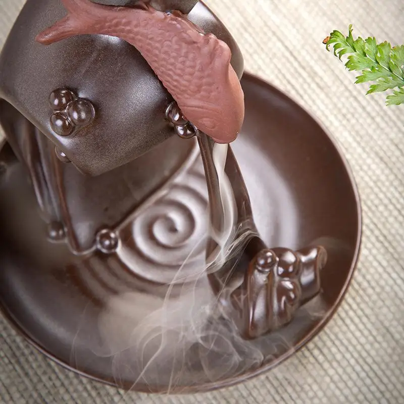 

Mountain River Handicraft Incense Holder Ceramic Backflow Waterfall Smoke Incense Burner Mother'S Gift Creative Home Decor