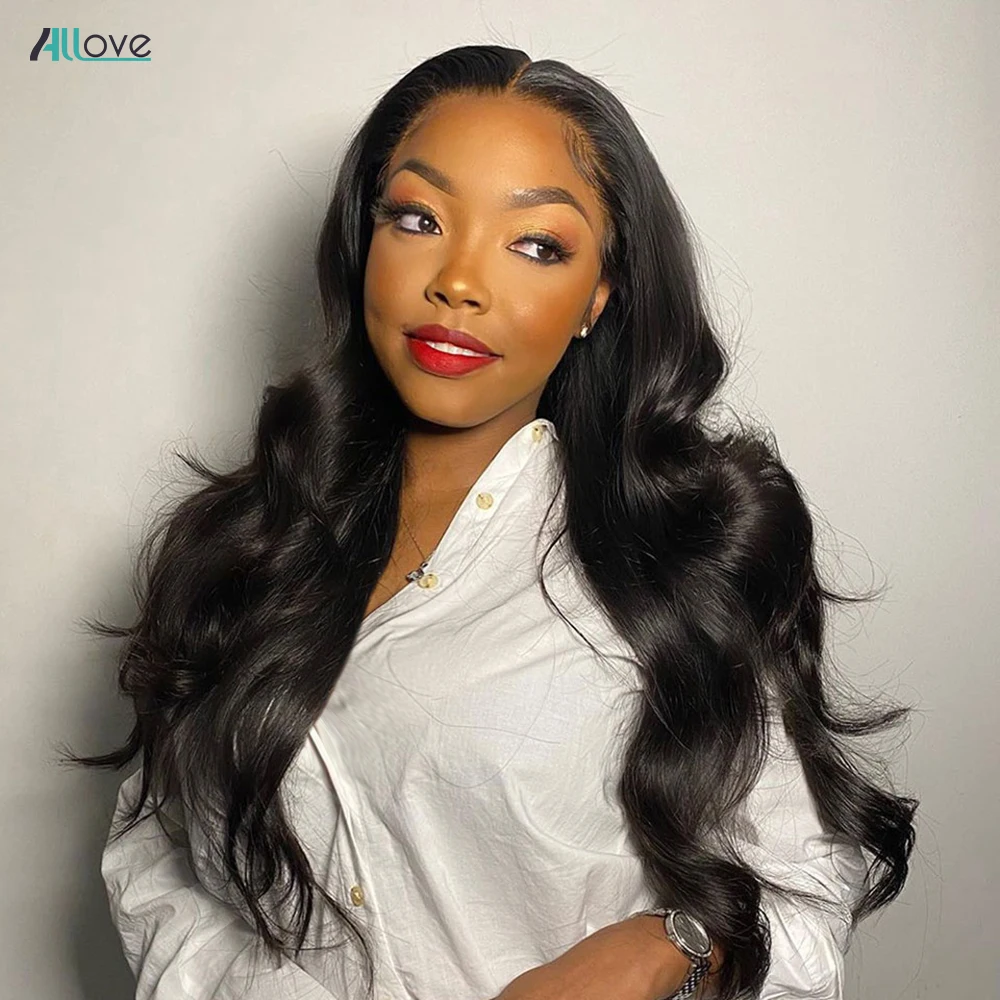 

Allove Transparent Lace Wigs Body Wave Lace Front Wig Pre Plucked Human Hair Wigs 5x5 Lace Closure Wig 250% Density Lace Wig