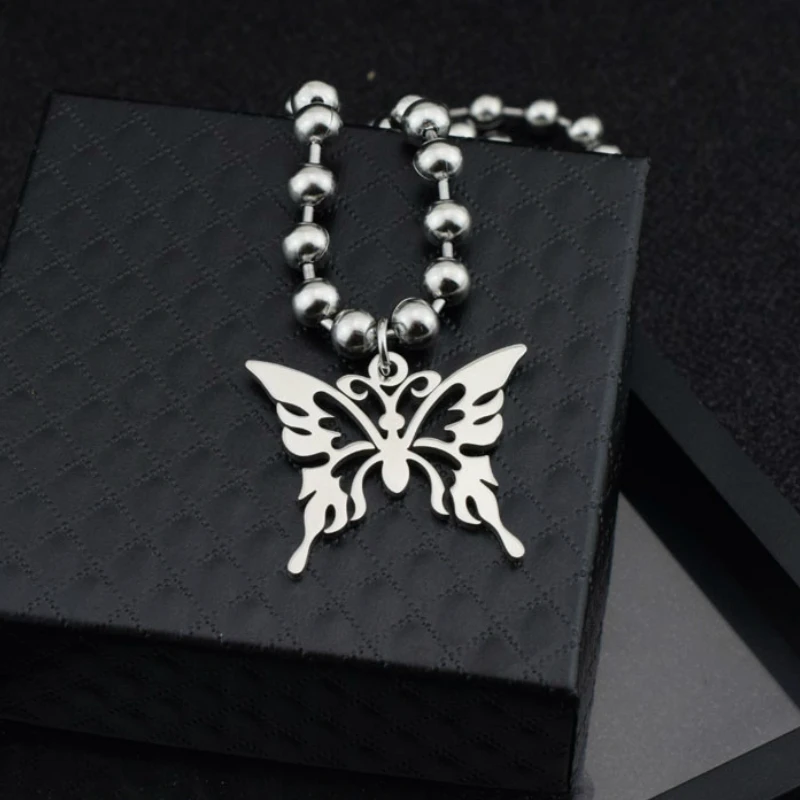 Ожерелье с подвеской-бабочкой из нержавеющей стали | Украшения и аксессуары