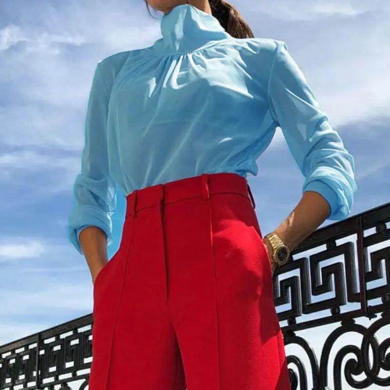 Женская прозрачная открытая футболка в сеточку с длинным рукавом и высоким