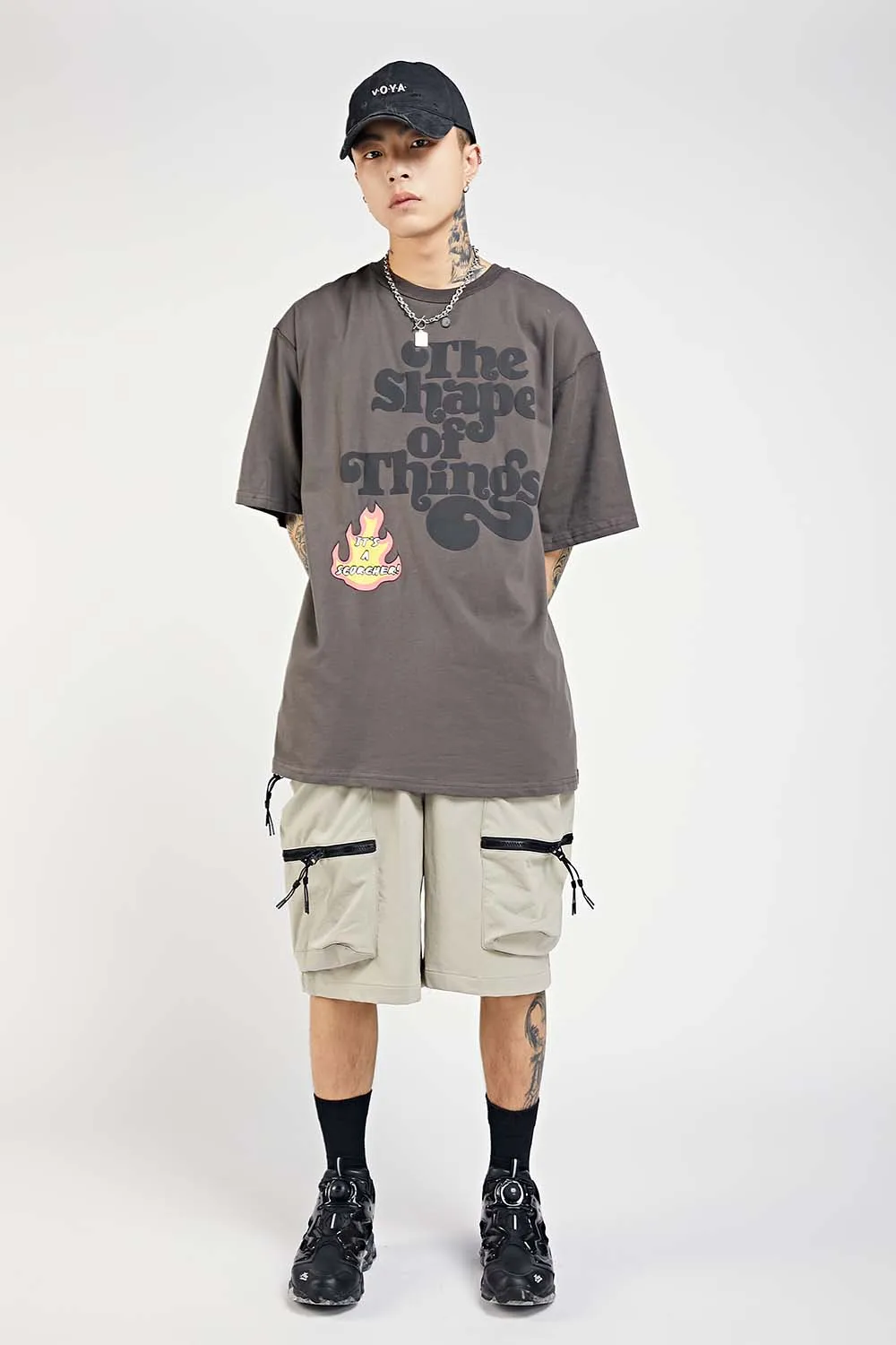 

Zipper decoration Knee Length Hip Hop Streetwear mens shorts summer sweat pants 2021 Fake Zippers shorts 87135