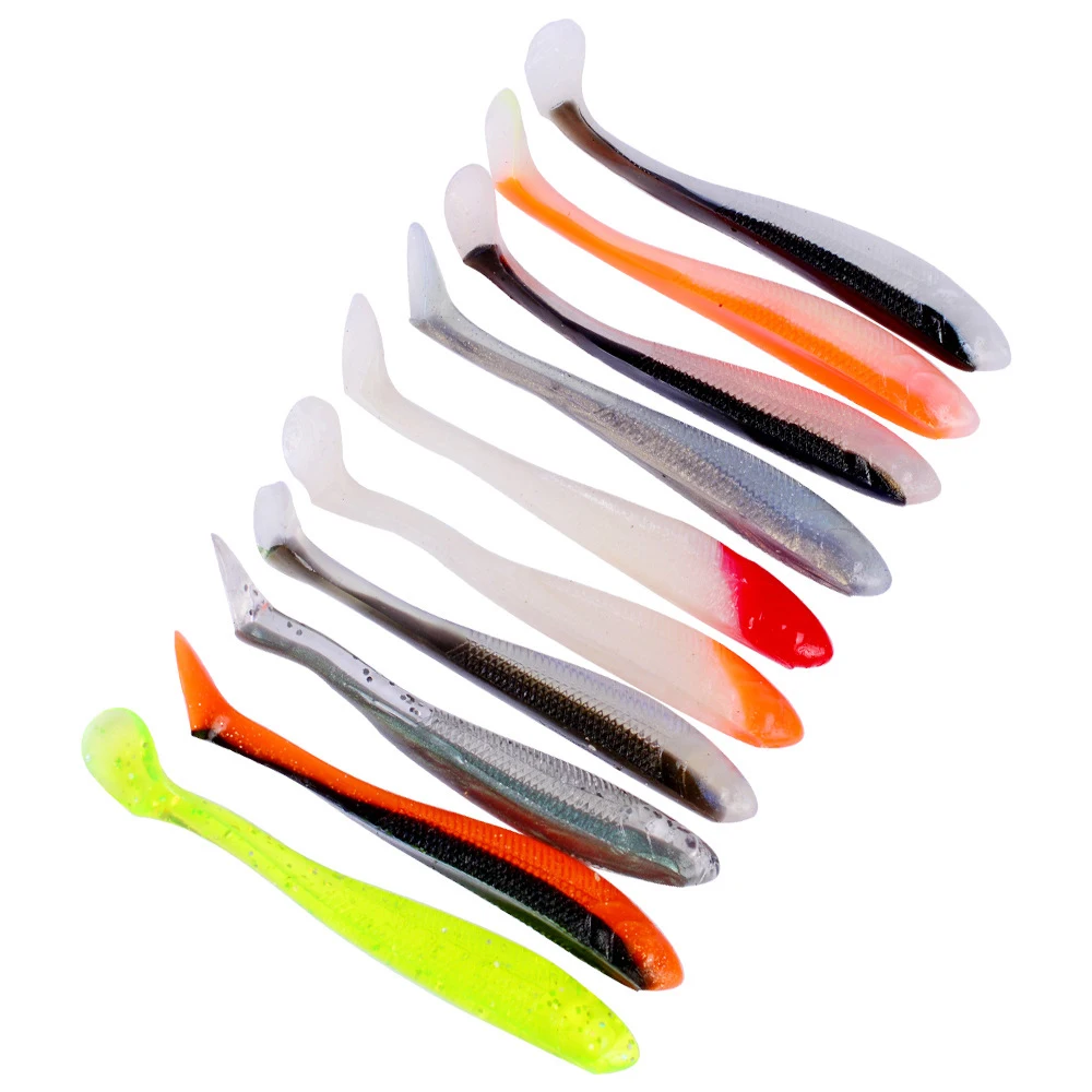 

50 шт., искусственная рыболовная Мягкая приманка, 80 мм, 2,9 г