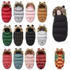 Детские зимние спальные мешки, флисовые Детские спальные мешки для новорожденных, спальные мешки с капюшоном в горошек, теплые мешки для новорожденных, мешки для колясок