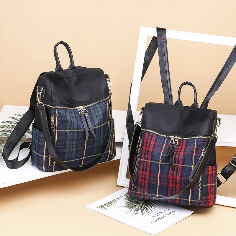 

Backpacks Plaid Backpack Oxford Backpack In Autumn And Winter Large-capacity Backpack Handbags Women Bags Backpacks for Women