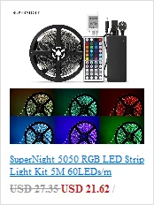 SuperNight SMD 5050 RGB светодиодный светильник s Kit 5 м 60 светодиодный s/M DC 12 В водонепроницаемый гибкий светильник для украшения дома